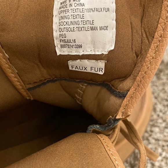 Union Bay brown wedge faux fur bootie - Picture 4 of 5